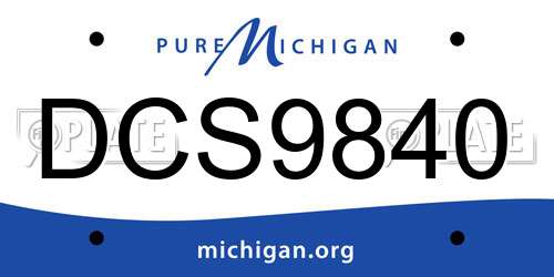 DCS9840 Michigan License Plate