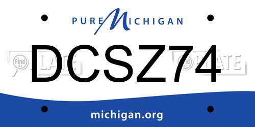 DCSZ74 Michigan License Plate