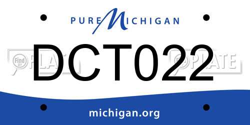 DCT022 Michigan License Plate
