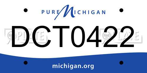 DCT0422 Michigan License Plate