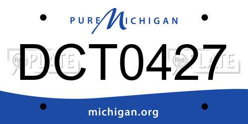 DCT0427 Michigan License Plate