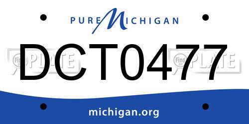 DCT0477 Michigan License Plate