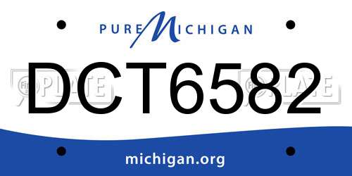 DCT6582 Michigan License Plate
