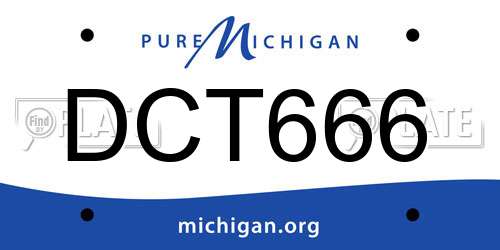 DCT666 Michigan License Plate