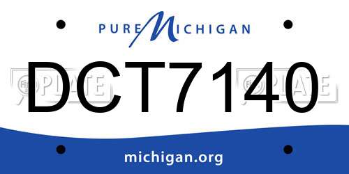 DCT7140 Michigan License Plate