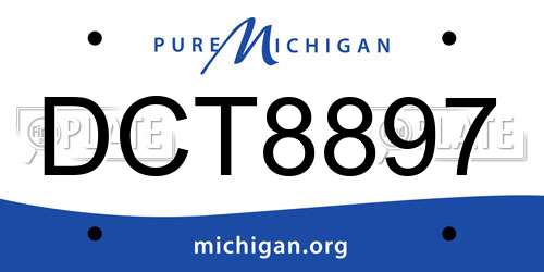 DCT8897 Michigan License Plate