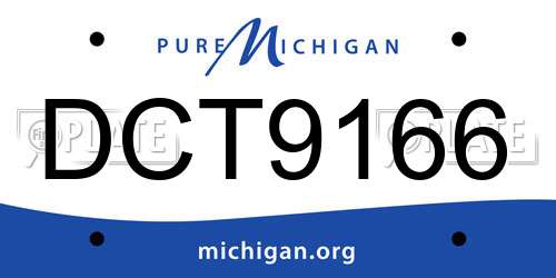 DCT9166 Michigan License Plate