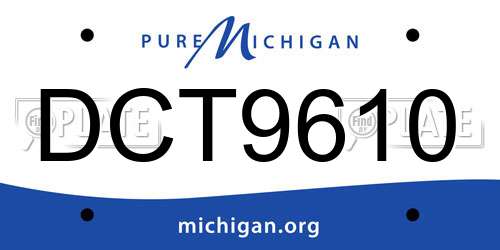 DCT9610 Michigan License Plate