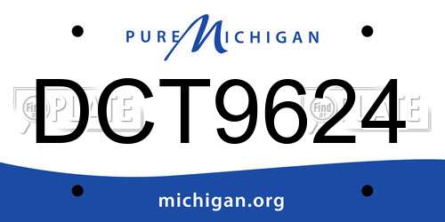 DCT9624 Michigan License Plate