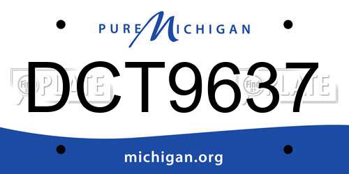 DCT9637 Michigan License Plate