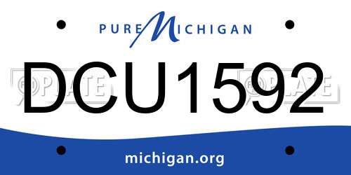 DCU1592 Michigan License Plate