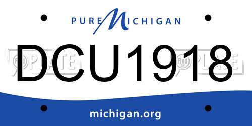 DCU1918 Michigan License Plate