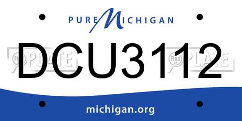 DCU3112 Michigan License Plate
