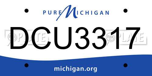 DCU3317 Michigan License Plate