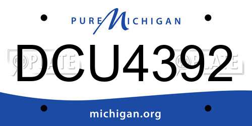 DCU4392 Michigan License Plate