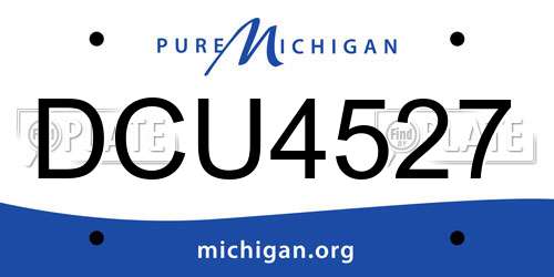 DCU4527 Michigan License Plate