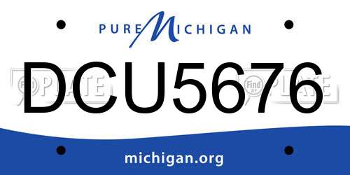 DCU5676 Michigan License Plate