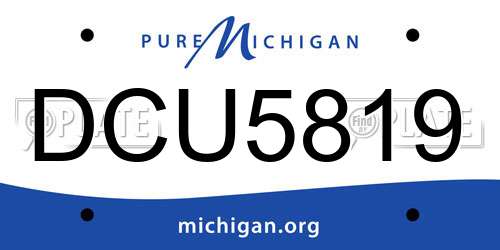DCU5819 Michigan License Plate