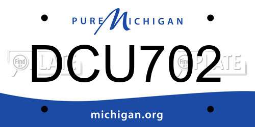 DCU702 Michigan License Plate