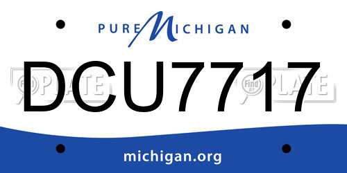 DCU7717 Michigan License Plate