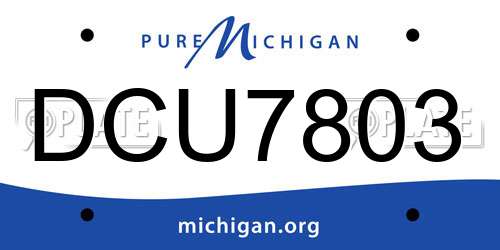 DCU7803 Michigan License Plate