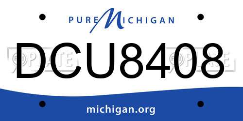 DCU8408 Michigan License Plate