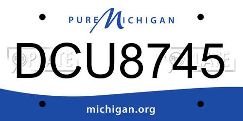 DCU8745 Michigan License Plate