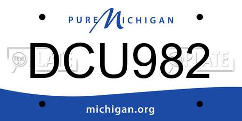 DCU982 Michigan License Plate