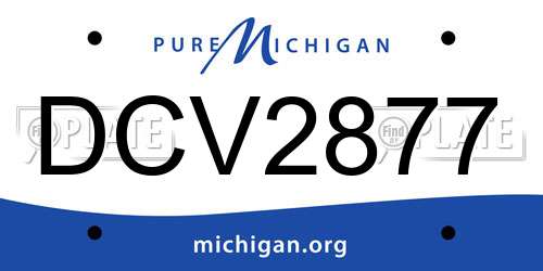 DCV2877 Michigan License Plate