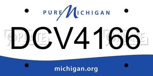 DCV4166 Michigan License Plate