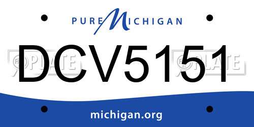 DCV5151 Michigan License Plate
