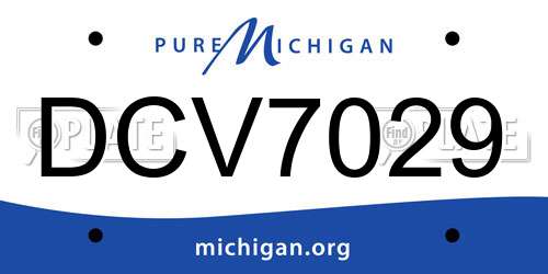 DCV7029 Michigan License Plate