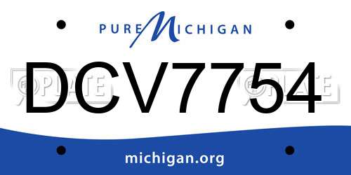 DCV7754 Michigan License Plate