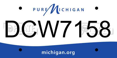 DCW7158 Michigan License Plate
