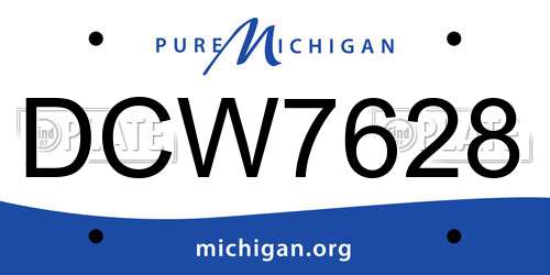 DCW7628 Michigan License Plate
