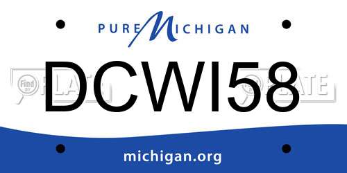 DCWI58 Michigan License Plate