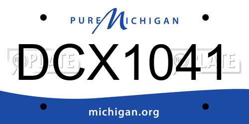 DCX1041 Michigan License Plate