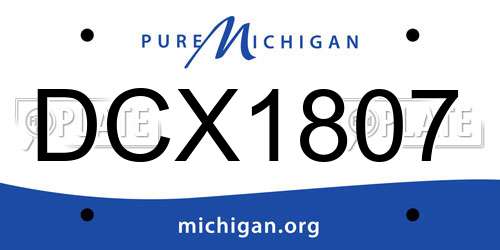 DCX1807 Michigan License Plate
