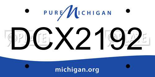 DCX2192 Michigan License Plate