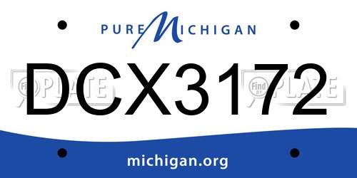 DCX3172 Michigan License Plate