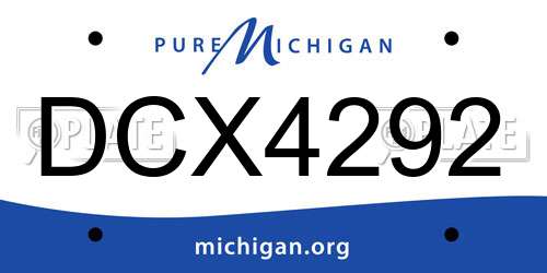 DCX4292 Michigan License Plate