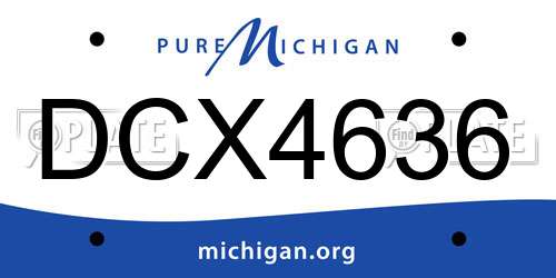 DCX4636 Michigan License Plate
