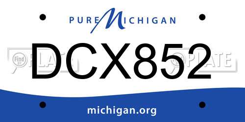 DCX852 Michigan License Plate