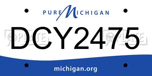 DCY2475 Michigan License Plate