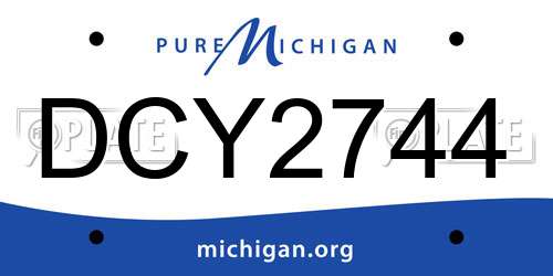 DCY2744 Michigan License Plate