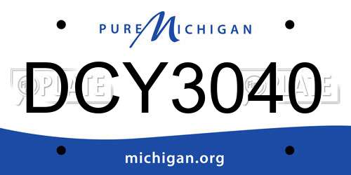 DCY3040 Michigan License Plate