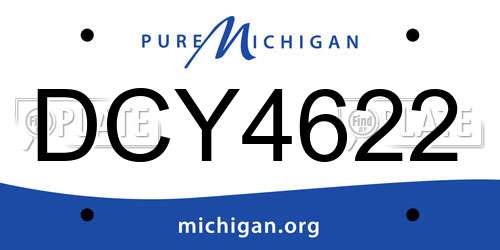 DCY4622 Michigan License Plate
