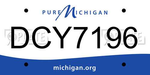 DCY7196 Michigan License Plate