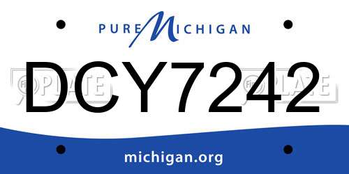 DCY7242 Michigan License Plate
