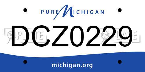 DCZ0229 Michigan License Plate